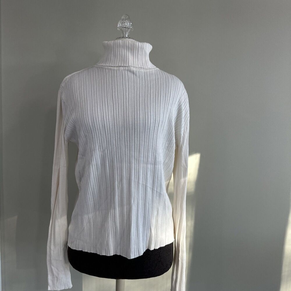 Cato Ribbed Turtleneck Top Size XL Cream NWT